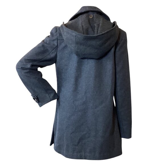 VTG Di' Nuovo Sz 34/Medium Gray Wool Removable-Hood Coat #2F - Picture 6 of 9